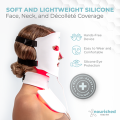 Nourished Bodynskin LED Light Therapy Face and Neck Mask Set - 7 Colors, 228 LEDs